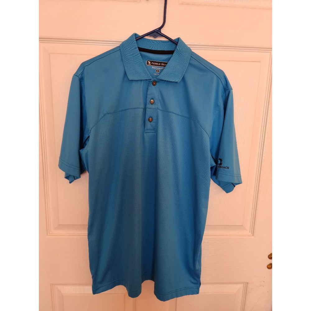 Men's Pebble Beach Polo Shirt Size M Blue